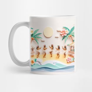 Paper Art Hawaiian Dancers Mug